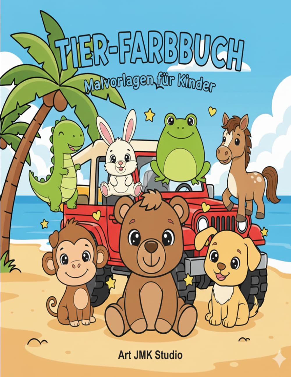 FAHRZEUGE UND TIERE: Malbuch für Kinder von 3–6 Jahren