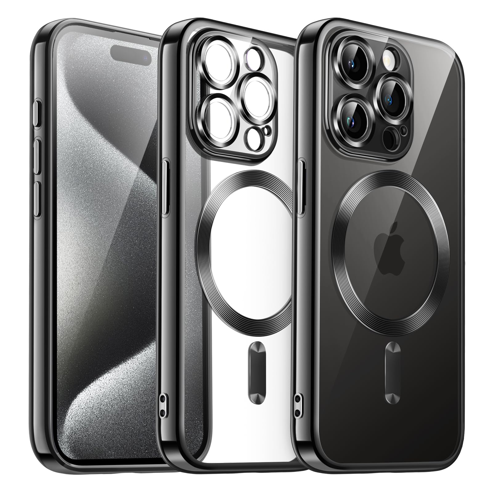 JETech Klare Schutzhülle Für IPhone 15 Plus 6,7 Zoll – MagSafe-kompatibel, Stoßfest, Elektroplattiert, Kameraschutz