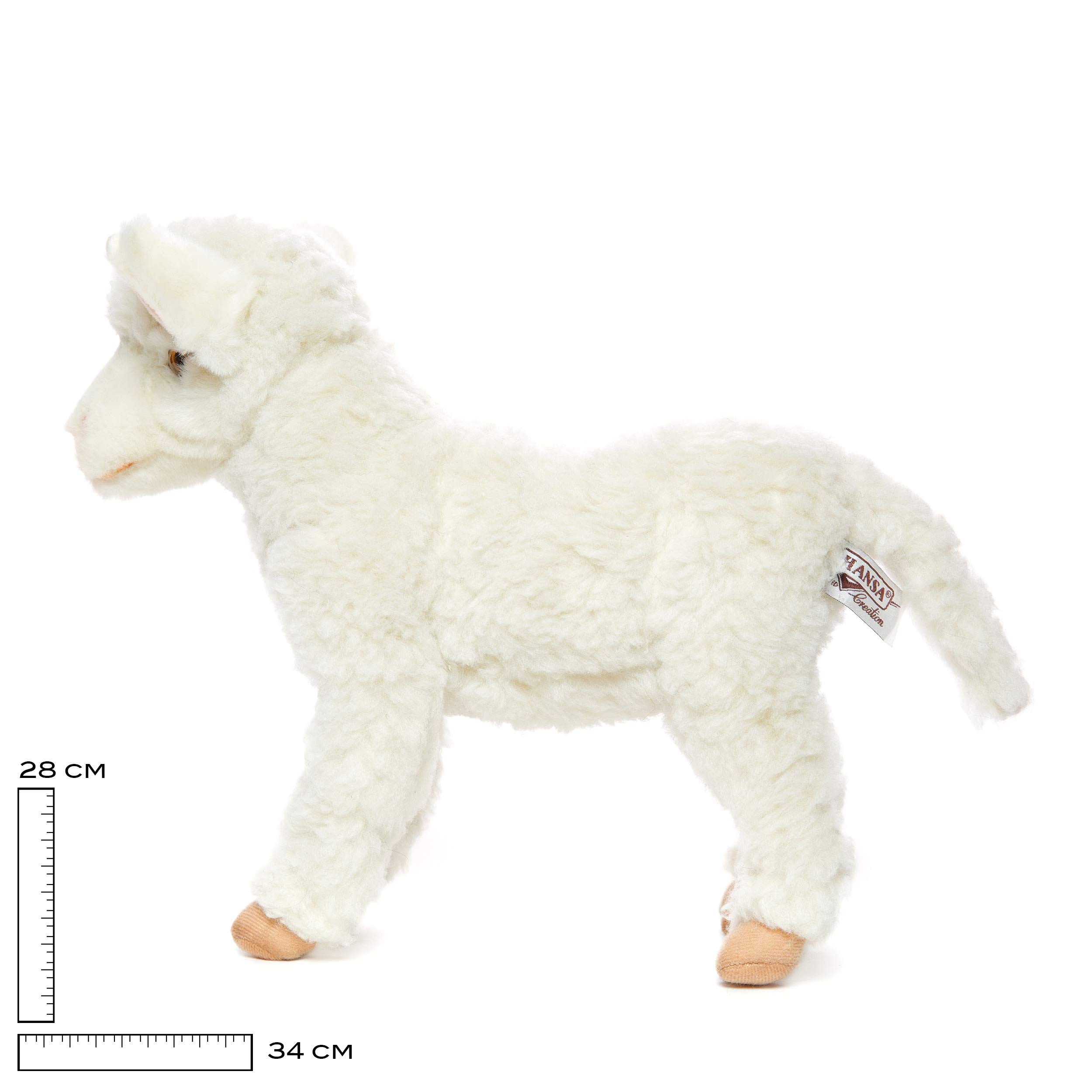 Hansa - Peluche de Cordero Blanco, 4 Patas de 28 cm