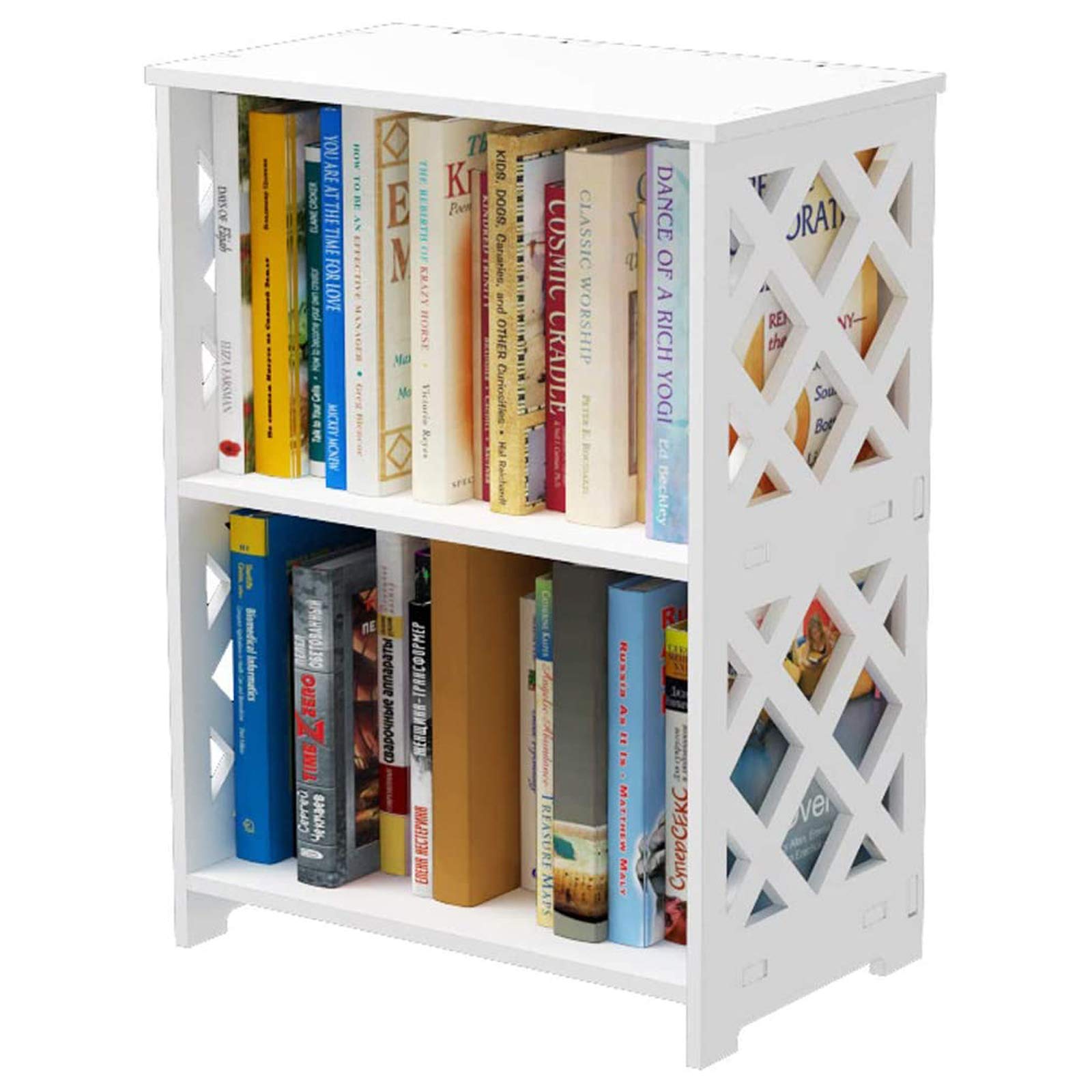 Buy Wooden Open Shelf Bookcase Floor Standing Display Rack with