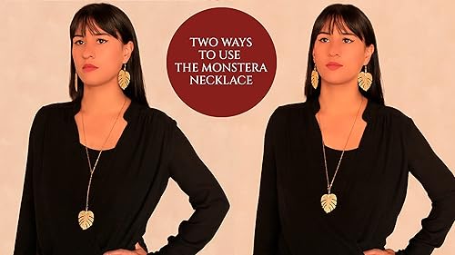 Miniatura 17 de Monstera Earrings and Necklaces Gold Split