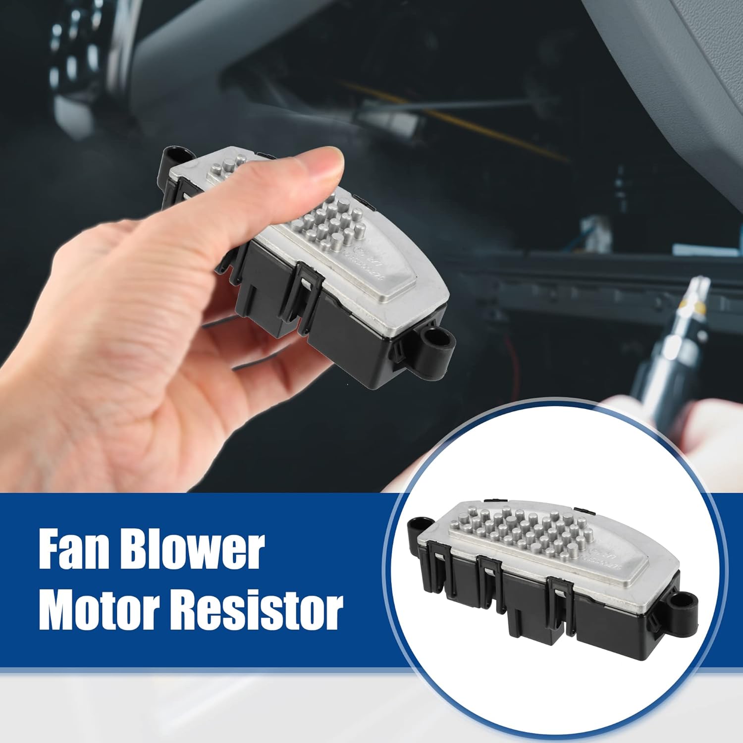 ACROPIX Fan Blower Motor Resistor Heater Replacement Fit for Audi A4 Quattro - Pack of 1 Black Silver Tone