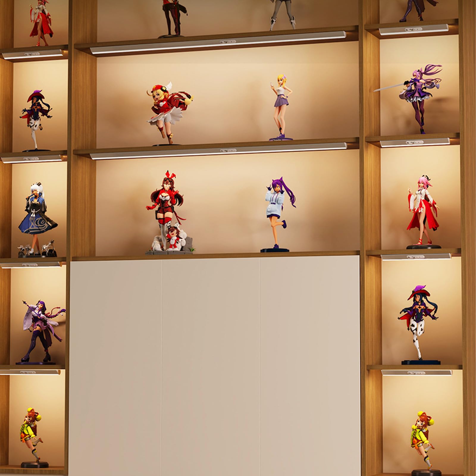 LED Unterbauleuchte Akku Wandleuchten mit Bewegungsmelder Dimmbare Wandbeleuchtung mit Fernbedienung Magnetische Wandleuchte für Schrank Küche Wohnzimmer Schlafzimmer (Silber,45cm)