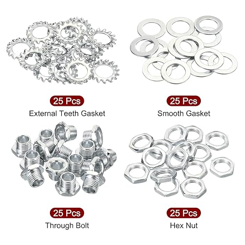 Miniatura 3 de PATIKIL Tornillos huecos hexagonales de rosca M10 de 0394in de alto 4 en 1100 piezas de tornillos pasantes con tuerca hexagonal y junta