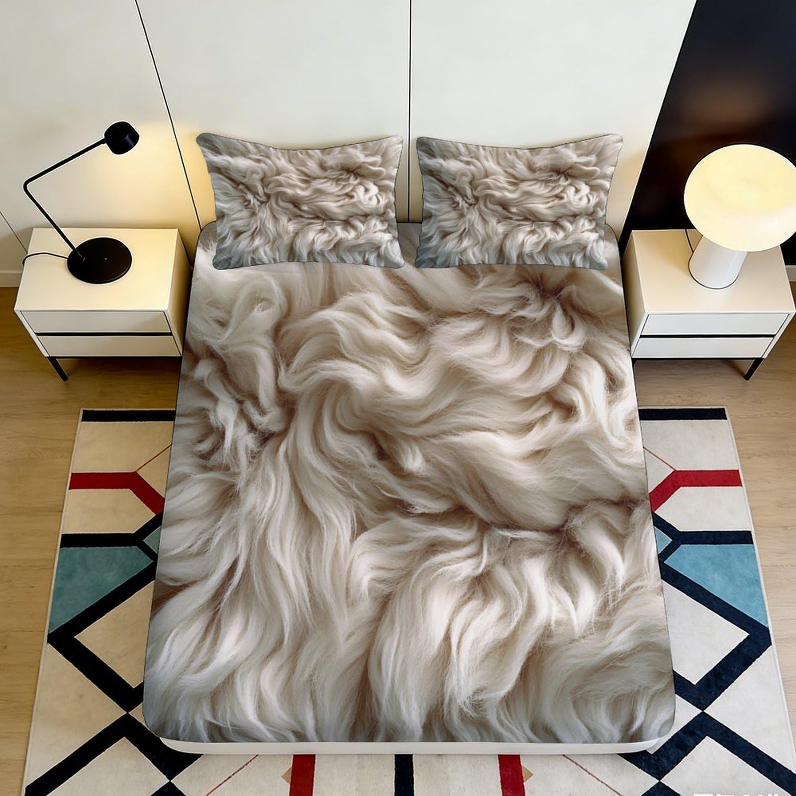 3D Printed Cloud Fitted Sheet Microfiber Deep Pocket Non-Slip Bedroom Bedding Cloud Mattress Fitted Cover Washable 200x200x25cm 90x200x25cm
