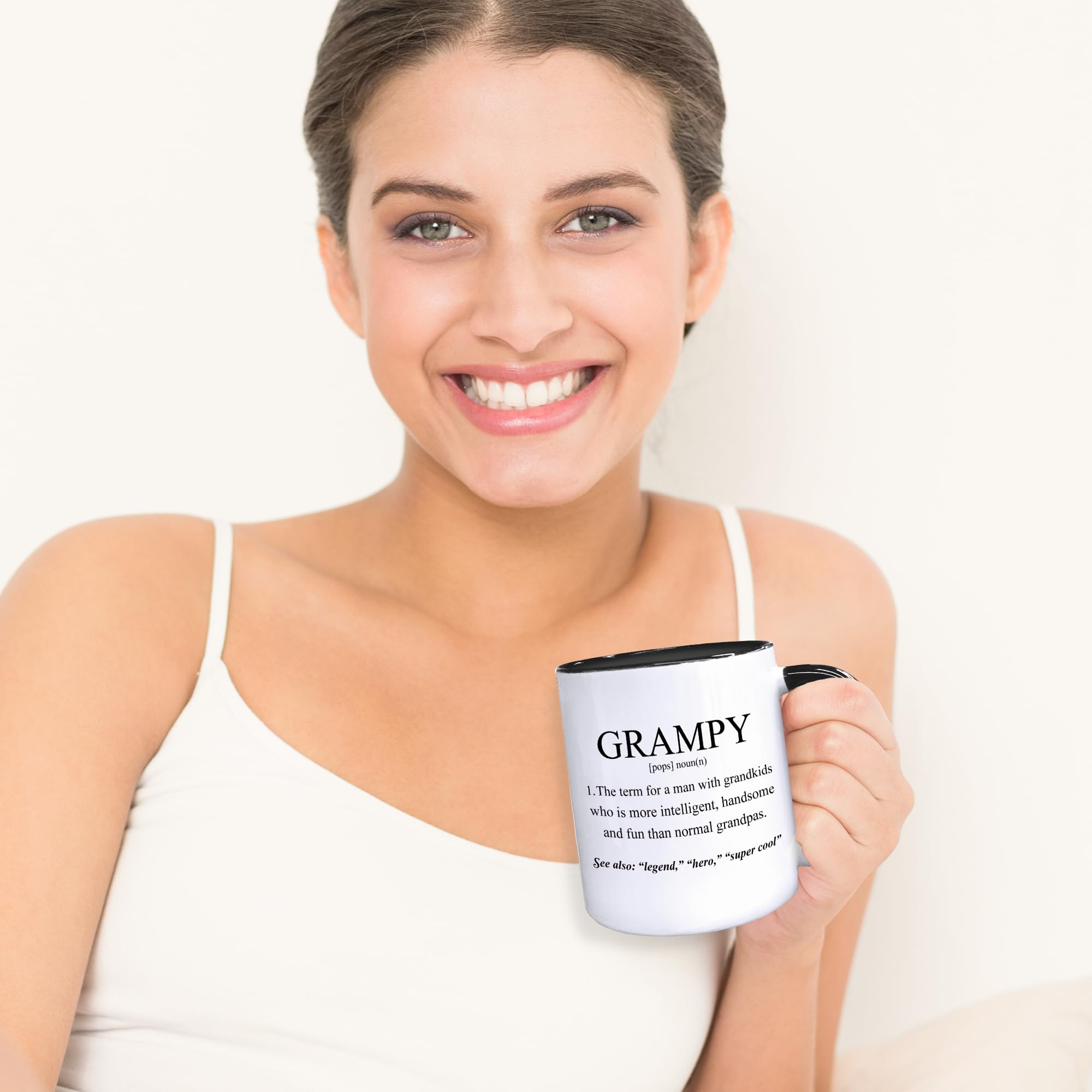 Grampy Coffee Mugs, Grandpa Coffee Teacup, Fathers Day Christmas Birthday Gifts for Grampys, Grandpa Grampys Gifts from Grandkids Grandchildren, Grampy Definition Ceramic CoffeeMug 11oz