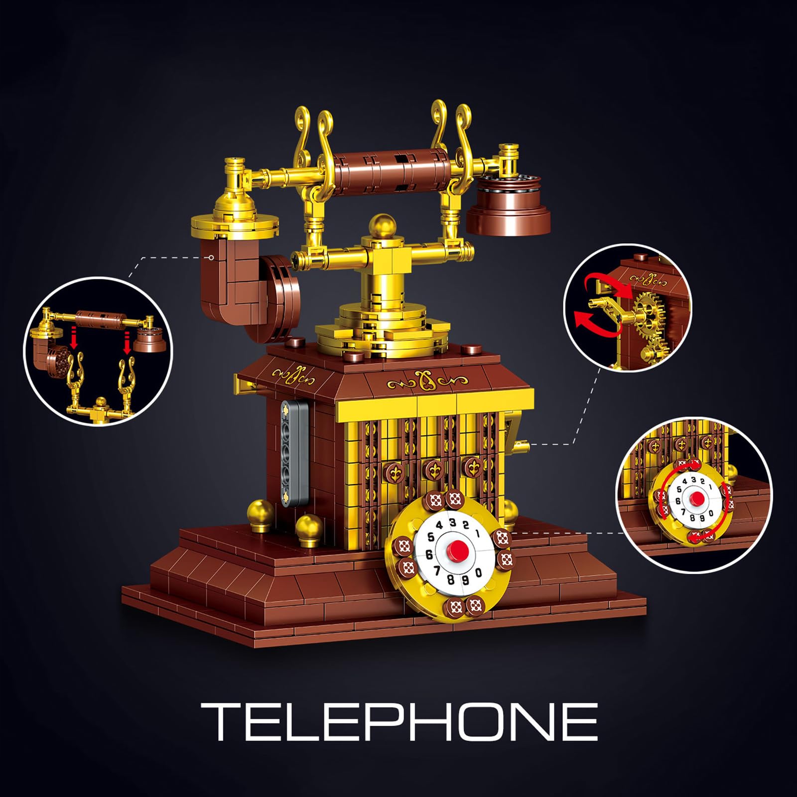 Retro TV Mini Building Block Sets，Vintage TV Model Collectible Building Set Toys Gift for Kid Adults(550 Pieces)