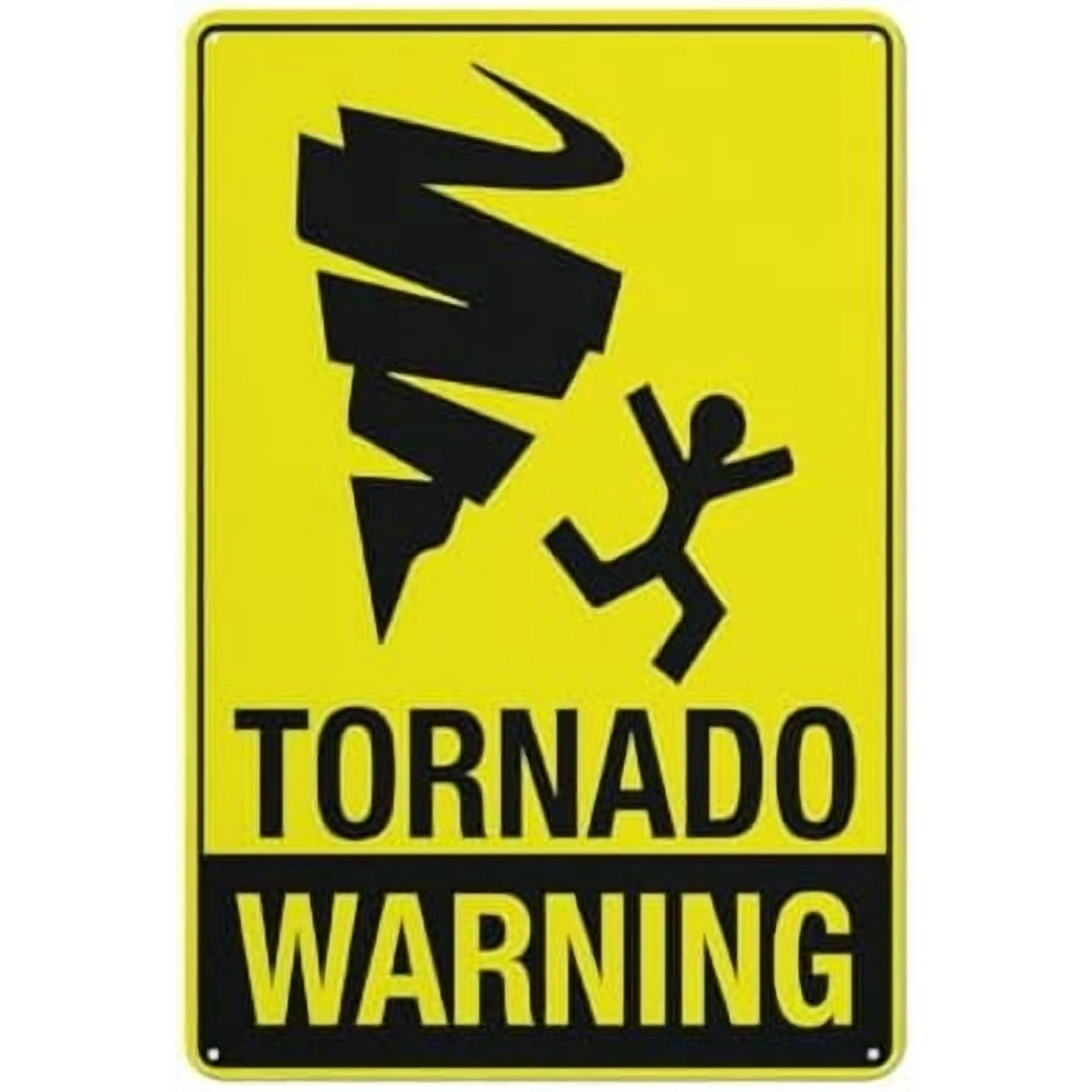 2 Pack Tornado Warning Sign 12X8 Inch Tin Sign Great For Garden And Yard Wall Decor