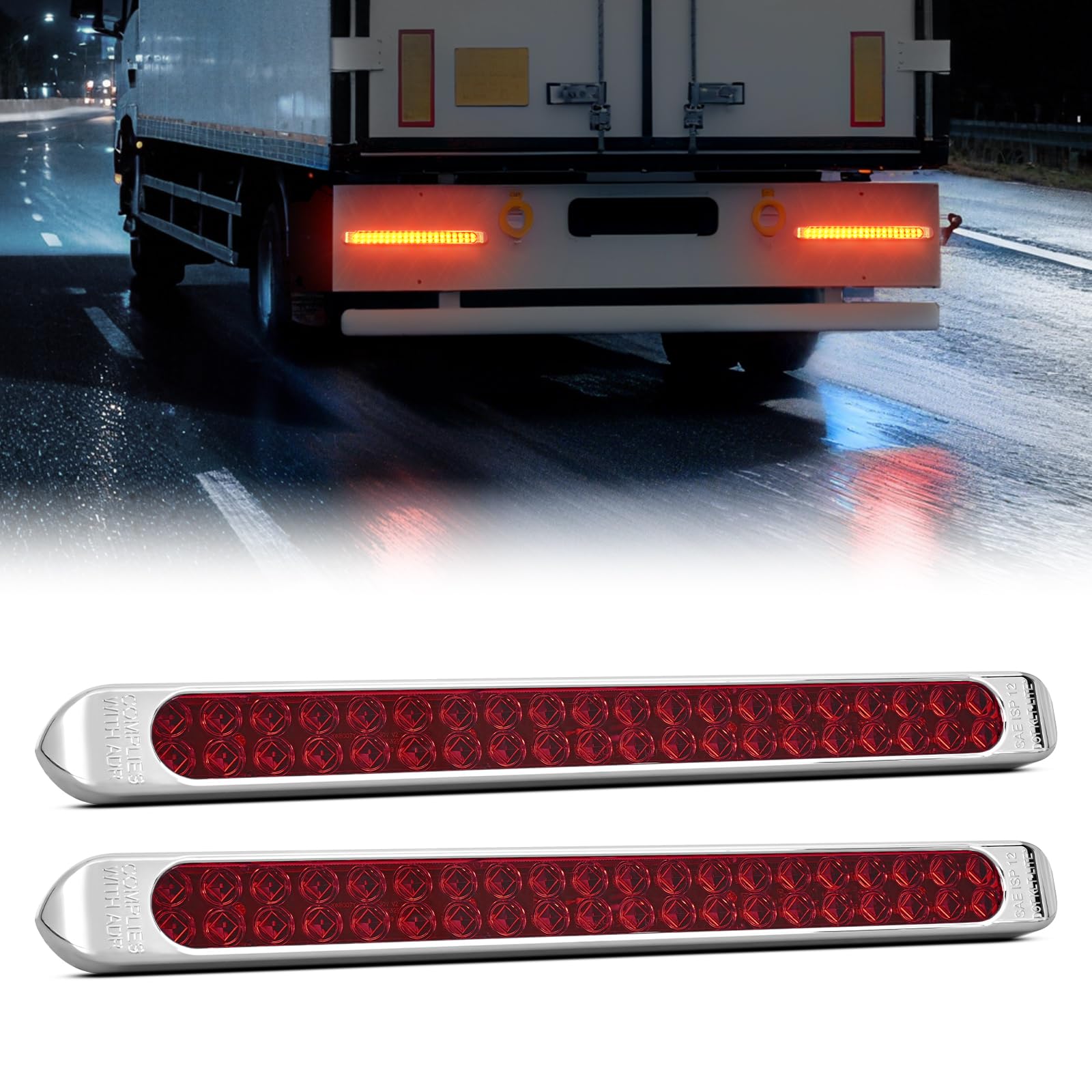 LED Tail Light 2PCS 17 Inch 40LED Red Running Tail