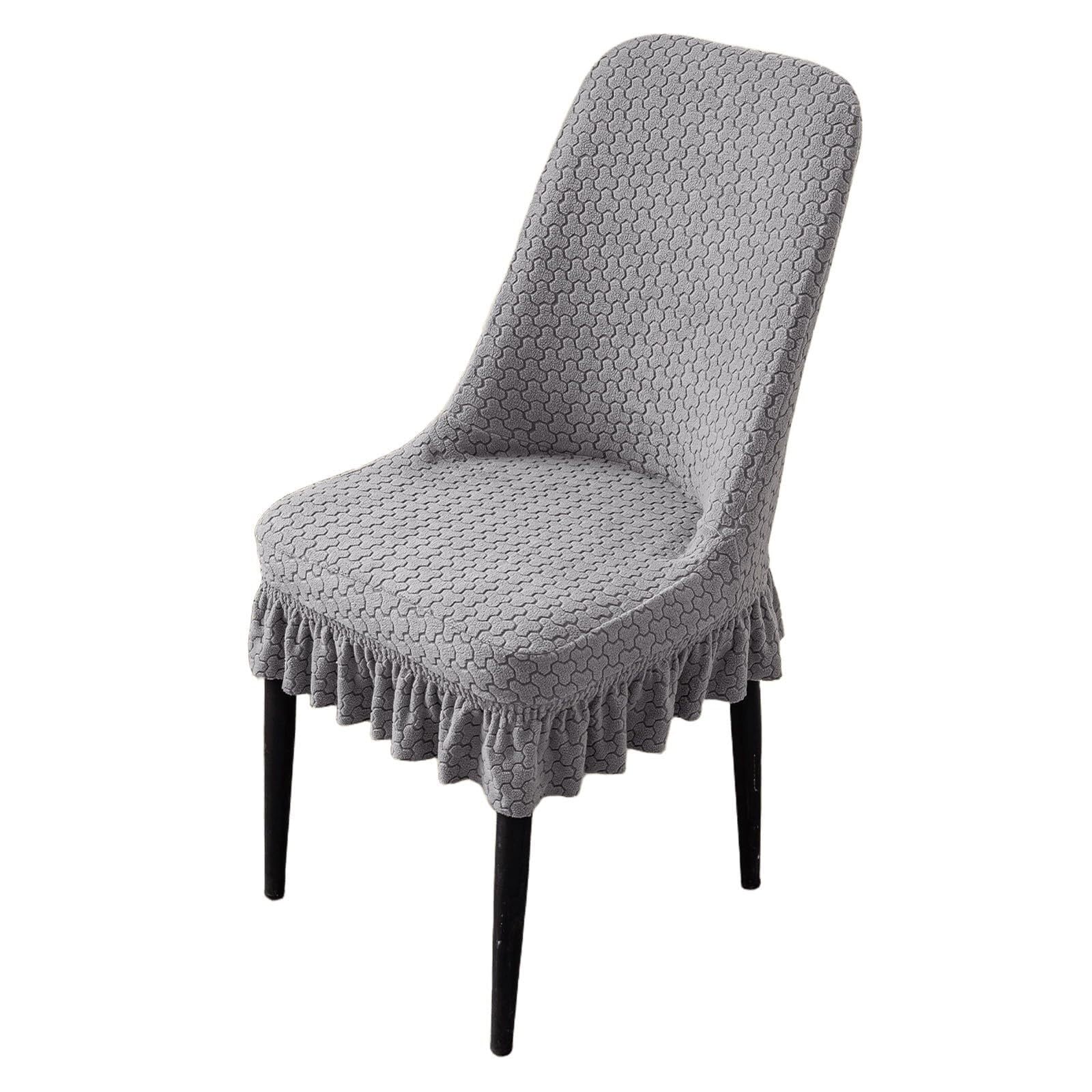 NMVAWIPT Dining Chair Covers, Modern Accent Curve Back Cover With Skirt, For Restaurant Furniture Protector(#4,6 Set)