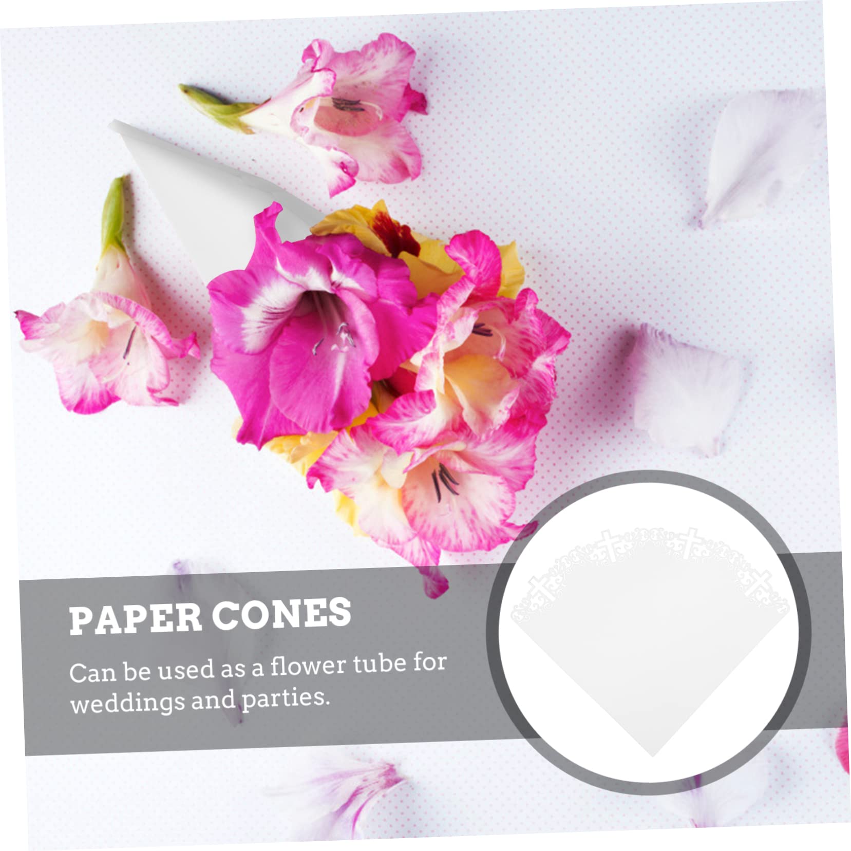 SHINEOFI 100piezas Conos Para Confeti De Boda Diseño De Encaje Hueco Sostenedores De Flores y Pétalos Decoración Para Ceremonias y Fiestas