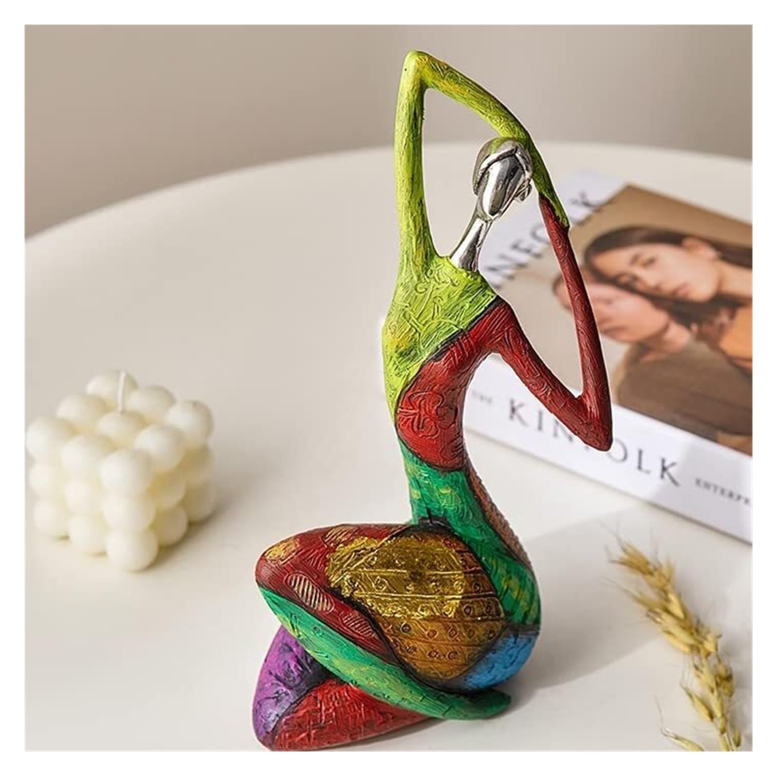 Regali per la nuova casa Statua della signora Figurina Pittura a olio Donna Scultura Decor Resina Ornamento Zen Arti Decorazioni uniche(Design a Standard)