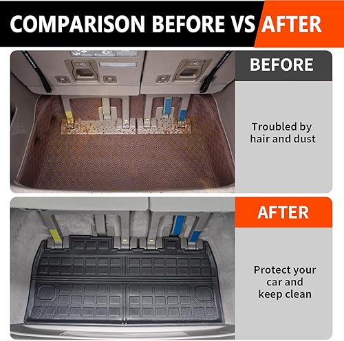 Miniatura 3 de powoq Tapete de maletero compatible con Kia Carnival 2022-2025, forro de carga no híbrido, protección para todas las estaciones, alfombrilla de