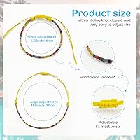 Vista 8 de 18 Pcs Boho Surfer Beach Bracelet Ankle Adjustable Beaded Anklets, Handmade Hippie Braided Bracelets Waterproof, String Rope Ankle Bracelets for Men
