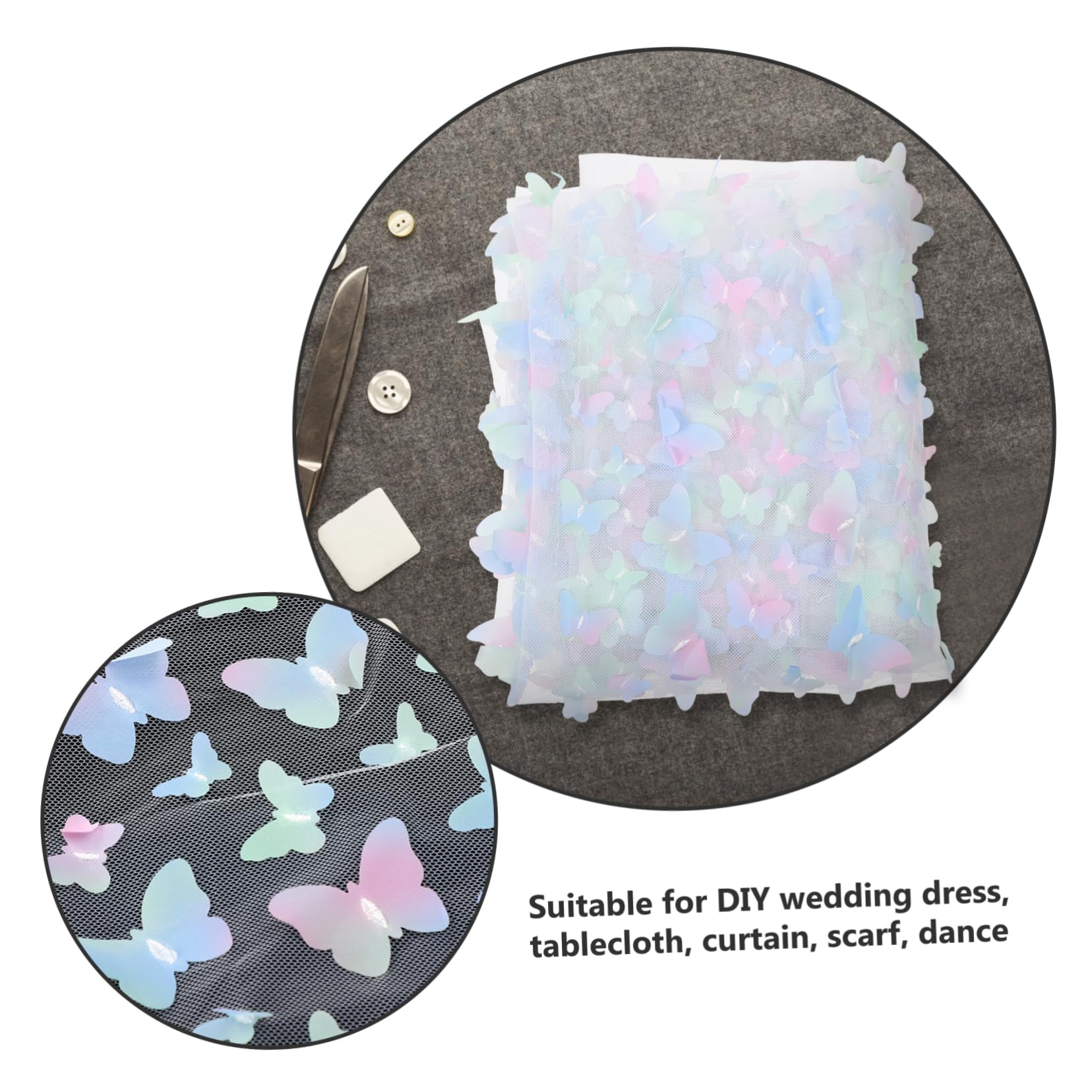 Operitacx 3piezas Encaje De De Gasa Bordada Para Manualidades Decoración De Bodas y Fiestas Material Suave y Cómodo Para Vestidos Cortinas y Accesorios De Escenario