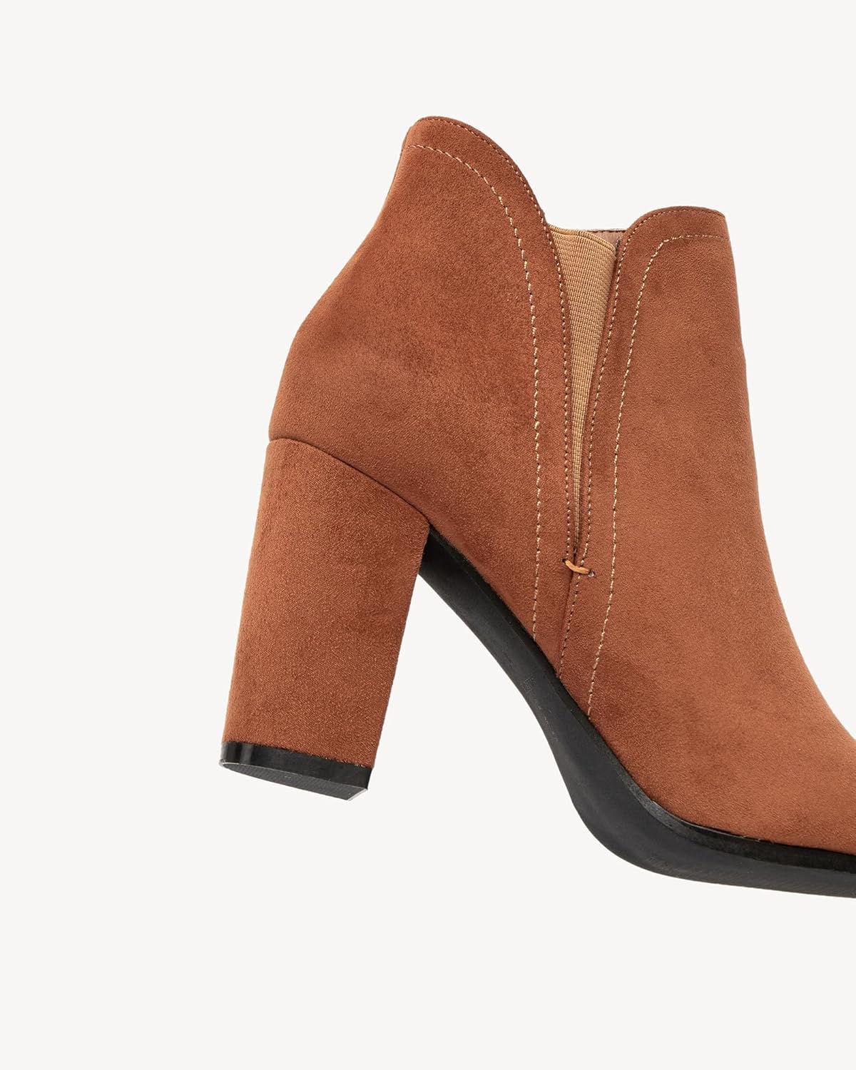 NEWBELLA Women's Suede Ankle Boots - Pointed Toe Chunky Heel Vintage Dress Booties - Image 5