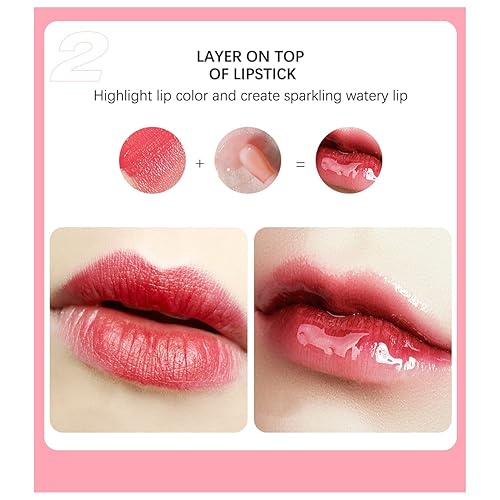 Miniatura 5 de WALULAN Aceite hidratante para labios brillante, transparente, antigrietas, brillo de labios hidratante, brillo de labios húmedo, reparación de