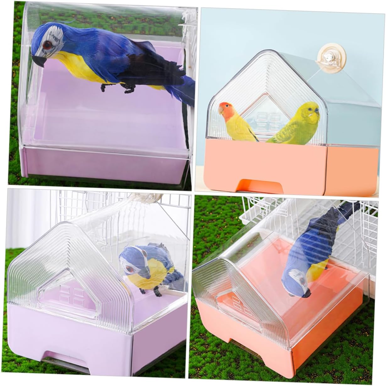 Yardwe 2pcs Bird Bath Tub Parrot Shower Perch Cockatiel Bird Bath Small Bathtub Parakeet Supplies Cage