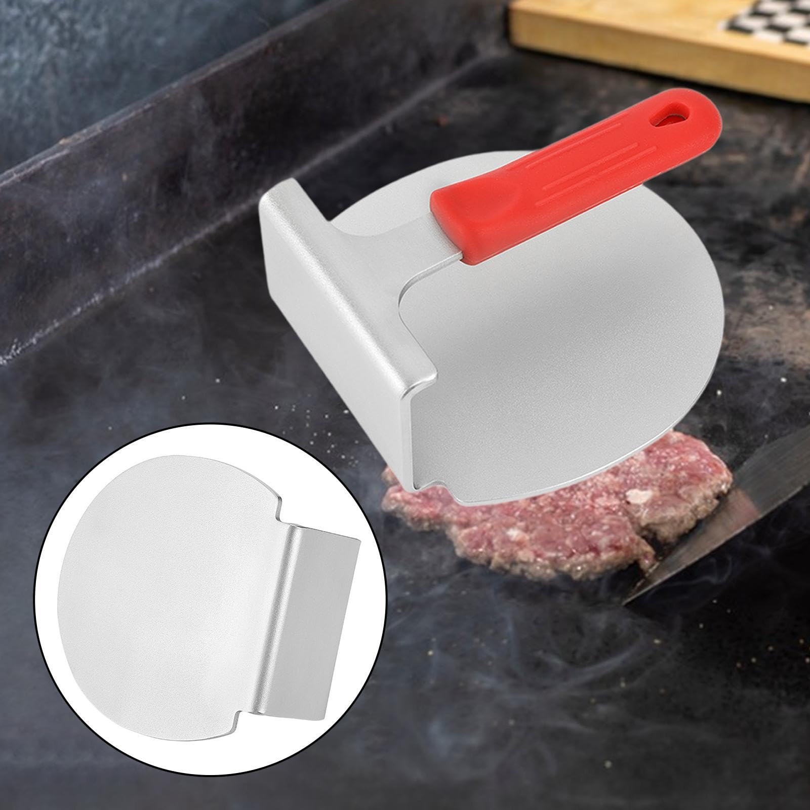 Burgerpresse aus Edelstahl, 15,2 cm, runde Fleischpresse für gewerbliche und private Grillen, BBQ-Steaks, Hamburger
