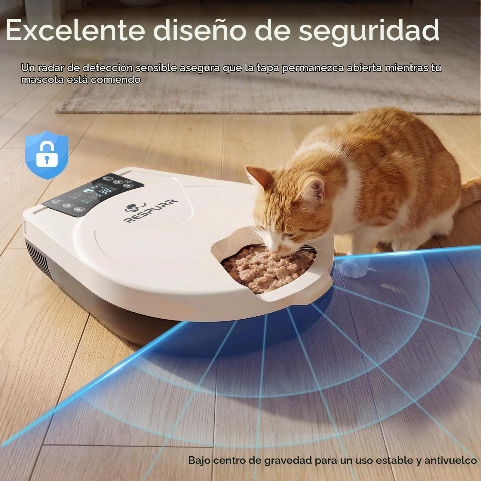 Comedero Gato Automatico Comida Humeda, 5 Comidas Frescas para 3 DíAs, Sistema De Refrigeración Y Calefacción por Semiconductores, Recipiente de Acero Inoxidable 304, Dispensador Programable Gatos