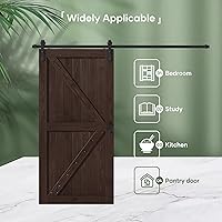 Vista 7 de Fredbeck 42 puertas de granero dobles marrones con herrajes de 14 pies incluidos (puerta de granero 84)