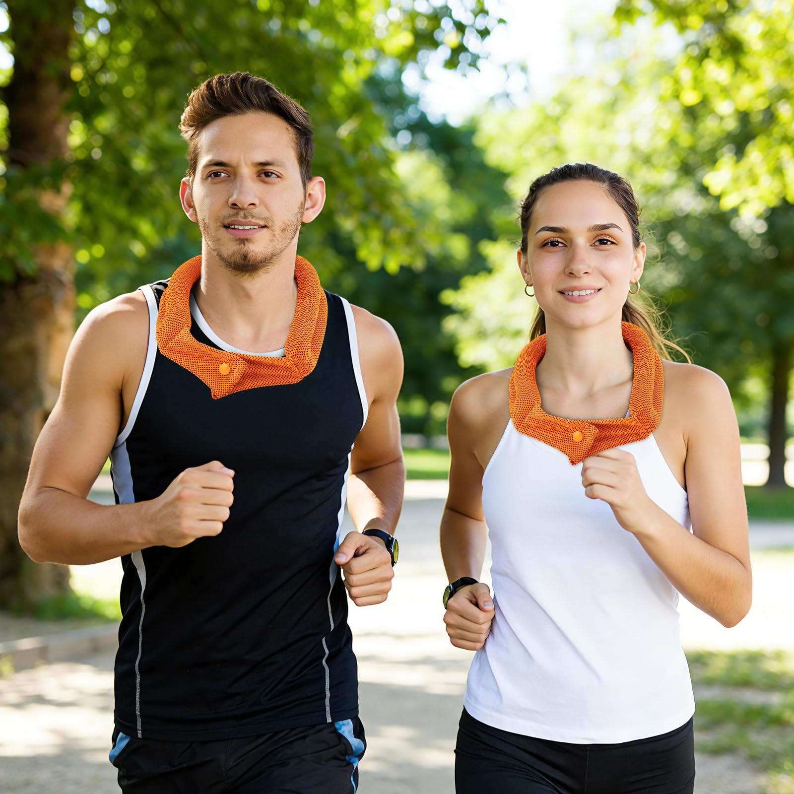 Asciugamano Rinfrescante per Collo, 2 Pezzi Sciarpa Rinfrescante con Bottone, Fasce Rinfrescanti per il Collo, Asciugamani di Raffreddamento, per Correre, Fare Trekking, Equitazione, Viaggiare, Yoga