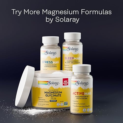 Miniatura 6 de SOLARAY Polvo de glicinato de magnesio de 500 mg  Suplemento de magnesio extra fuerte, sin sabor para apoyo óseo, muscular y de relajación, vegano,