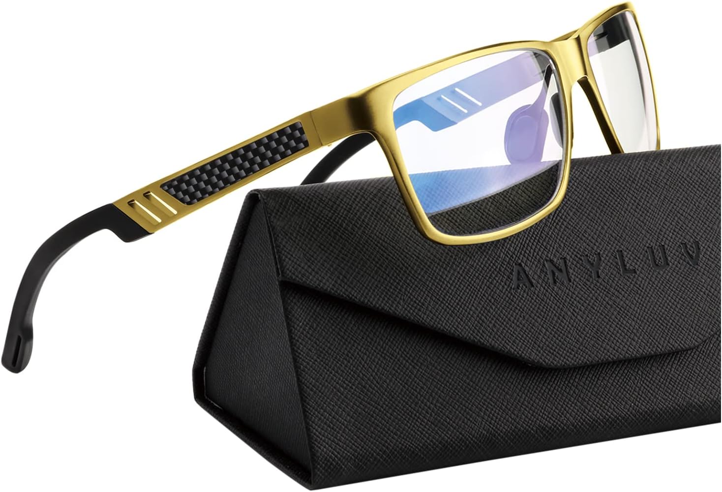 ANYLUV Blue Light Blocking Glasses Men Computer Gaming Glasses Lightweight Al-Mg Metal Anti Eyestrain Eye Protection
