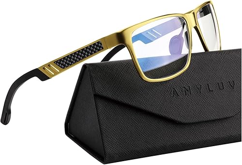 Miniatura 70 de ANYLUV Gafas de bloqueo de luz azul para hombre, gafas de juegos de computadora, ligeras, de metal Al-Mg, protección ocular antifatiga ocular