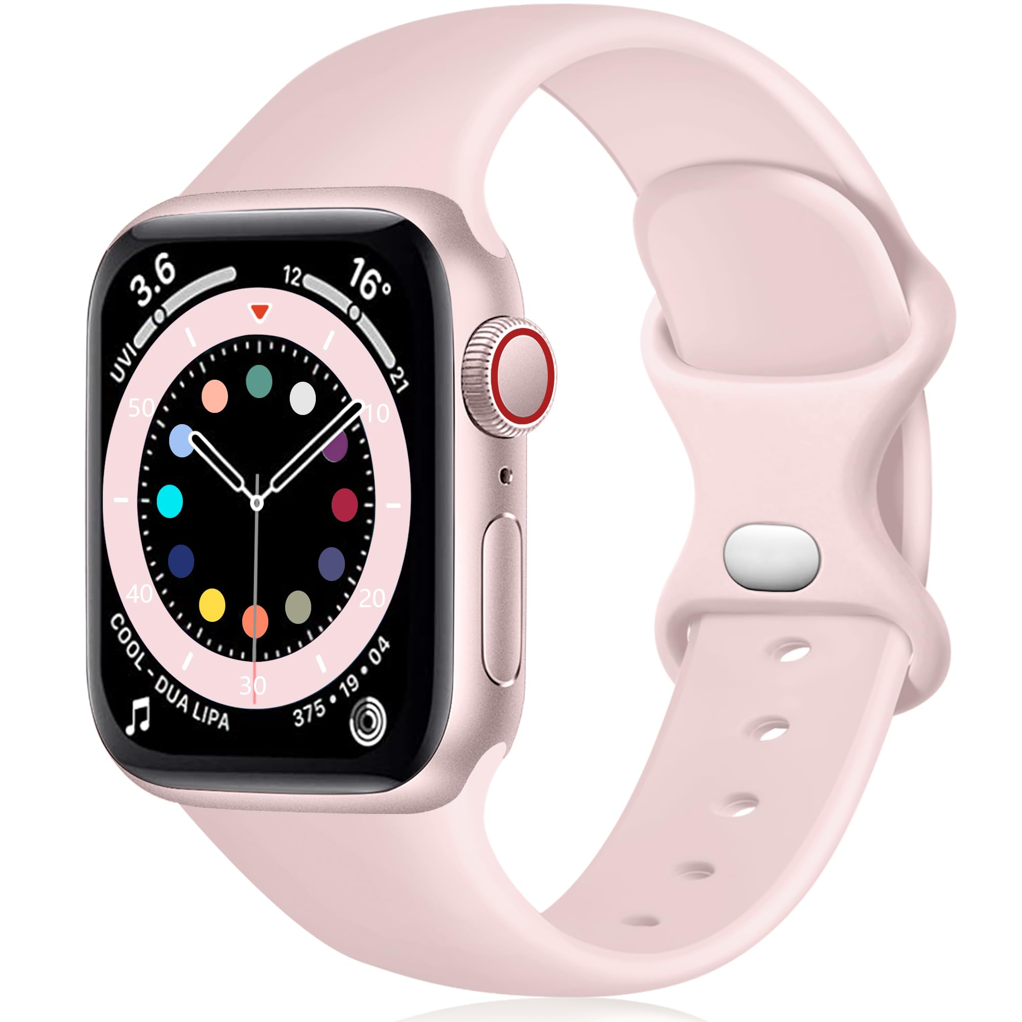 Epova Silicone Strap Compatible with Apple Watch Strap 40mm 38mm 41mm 42mm, Replacement Straps for iWatch SE 3 Series 11 10 9 8 7 6 5 4 3 2 1, Black, Small — view 9