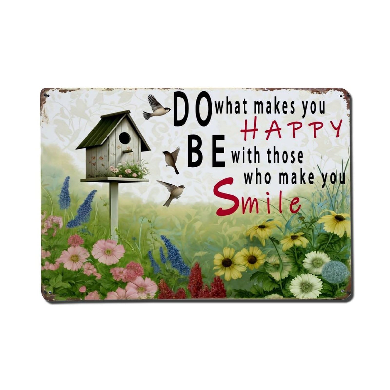 Jdfenggu Vintage Do What Makes You Happy Retro Metal Tin Sign, Metal Poster For Bar, Home, Man Cave, Kitchen, Laundry Room Art Decor 8X12 Inch
