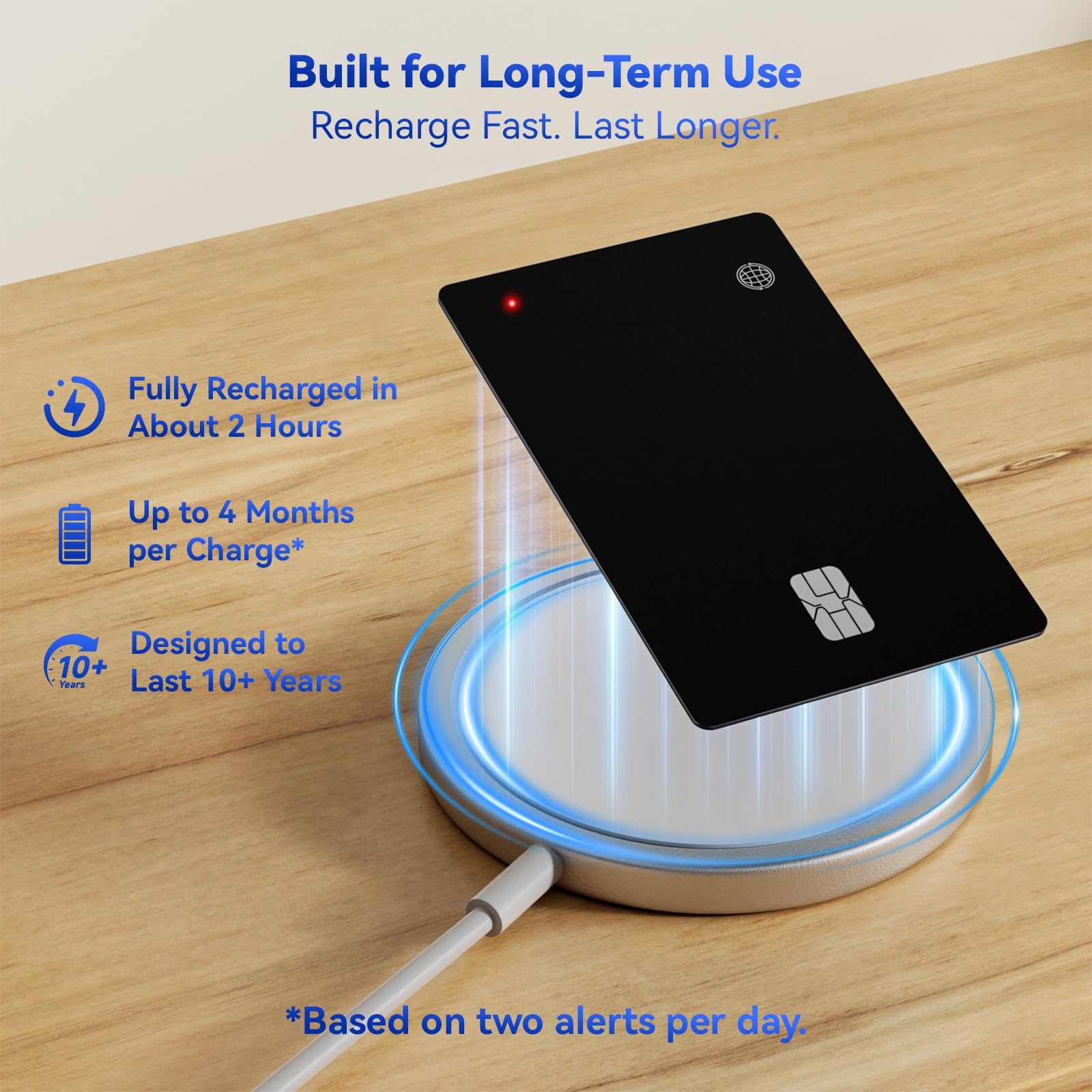 Tarjeta de seguimiento de cartera de doble plataforma, tarjeta de seguimiento delgada inalámbrica recargable de 0.18 cm, funciona con Apple Find My y Google's Find Hub, localizador de artículos