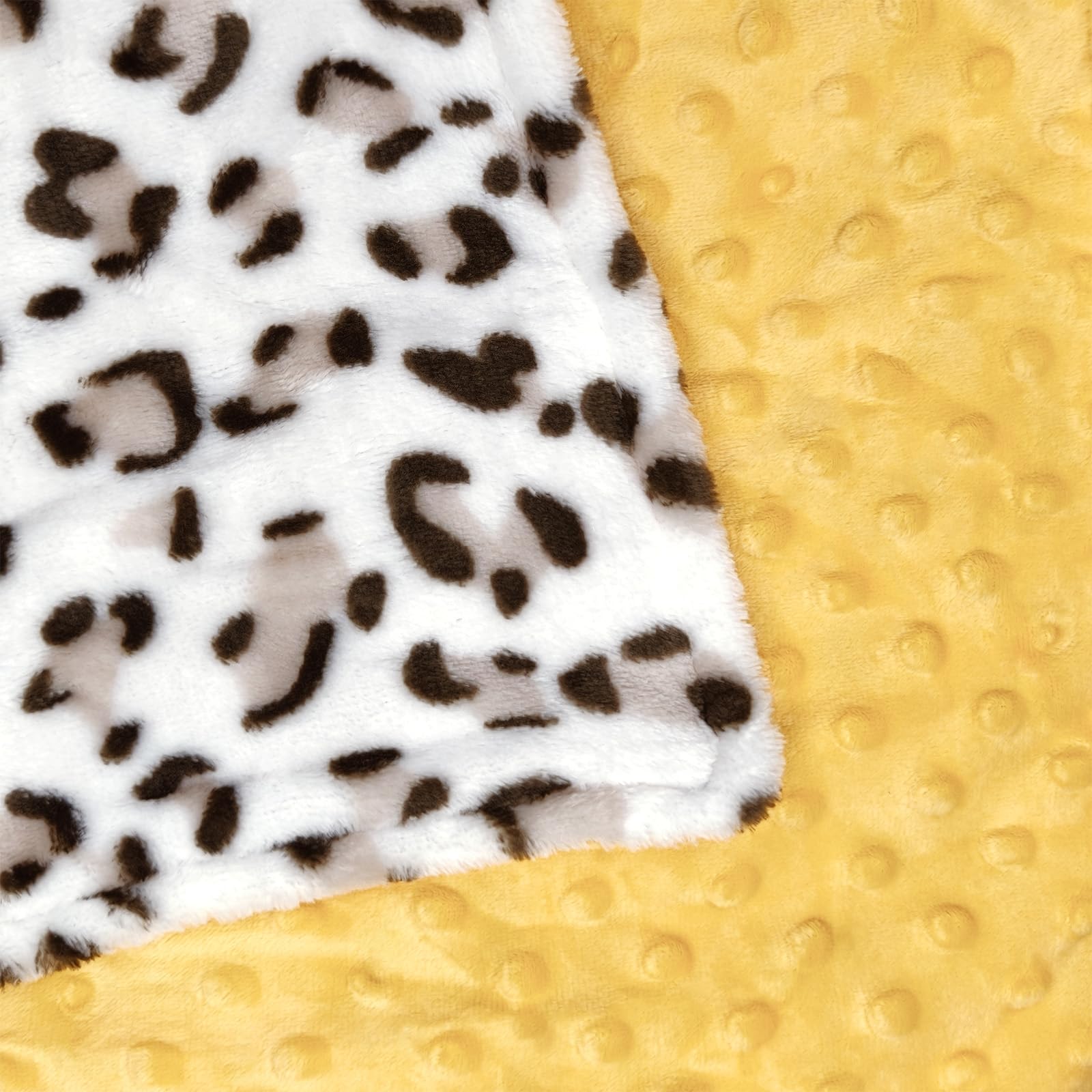 Manta de bebé Minky con estampado de leopardo, manta suave para cama de bebé con respaldo de puntos, manta de recepción para cuna recién nacido, 30 x 40 pulgadas