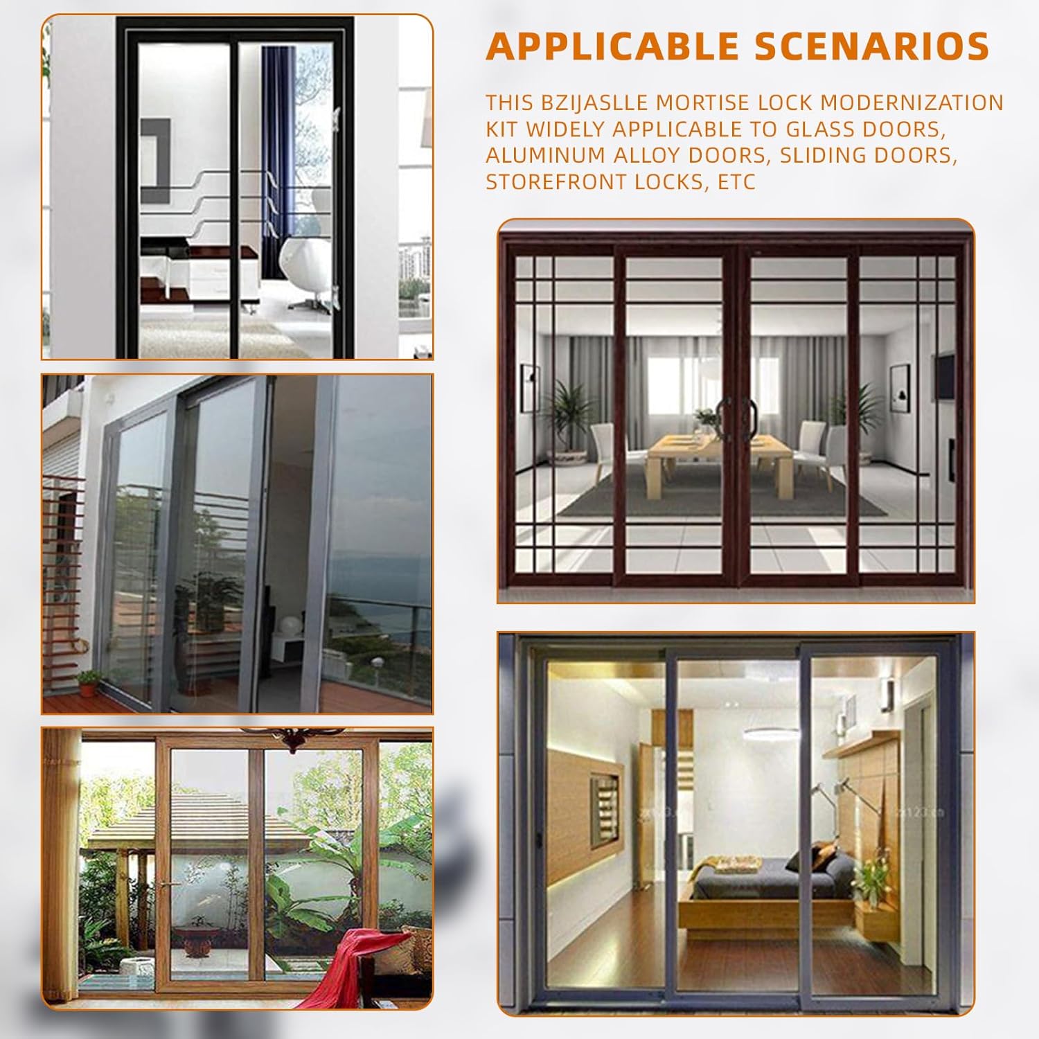 Storefront Door Lock, Commercial Door Locks Mortise Cylinder, Door Hardware Hook Lock, Commercial Deadbolt, in Aluminum(1-1/8" Backset)(Hook Locking Tongue)