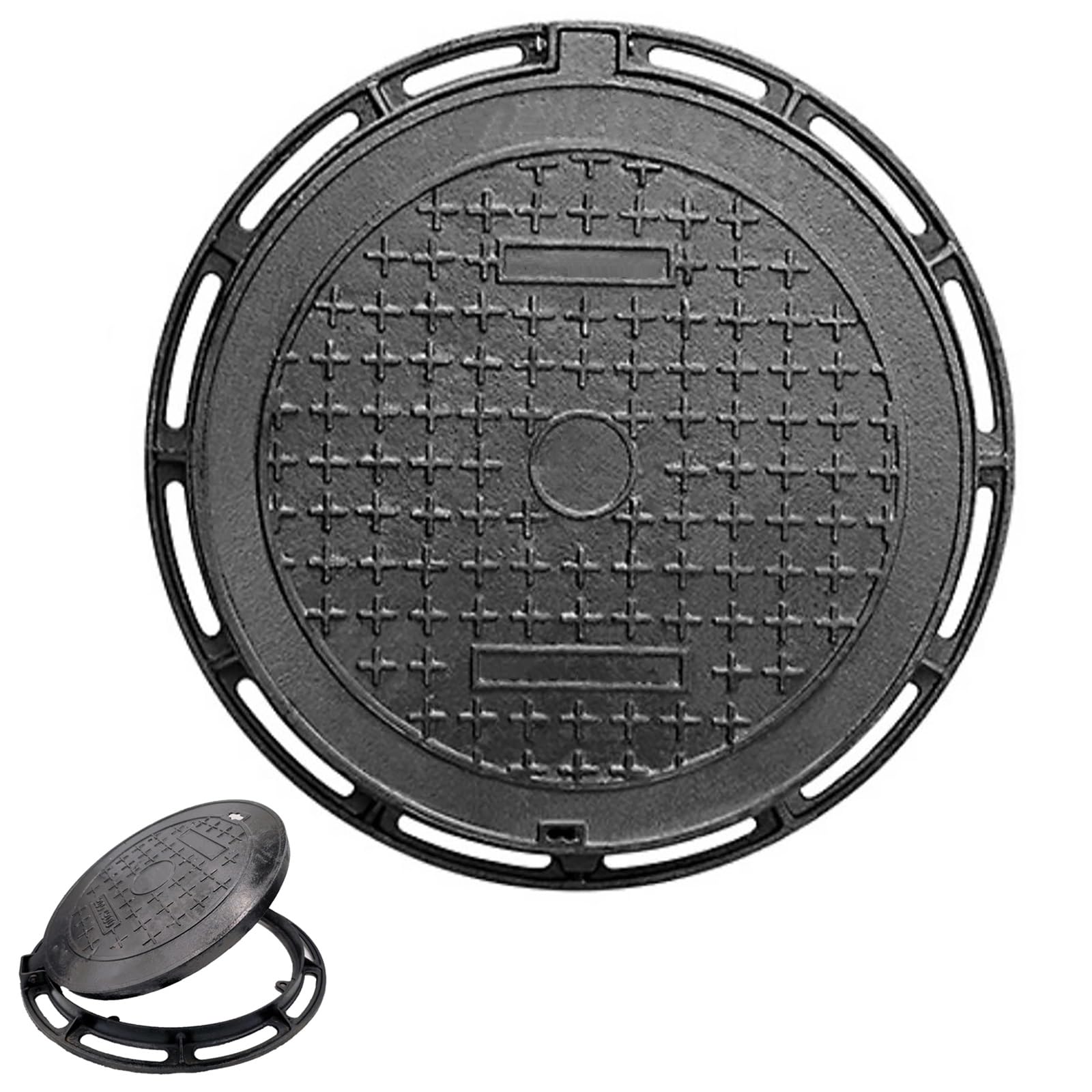 Couvercle de fosse septique fonte 61cm antidérapant pour cour