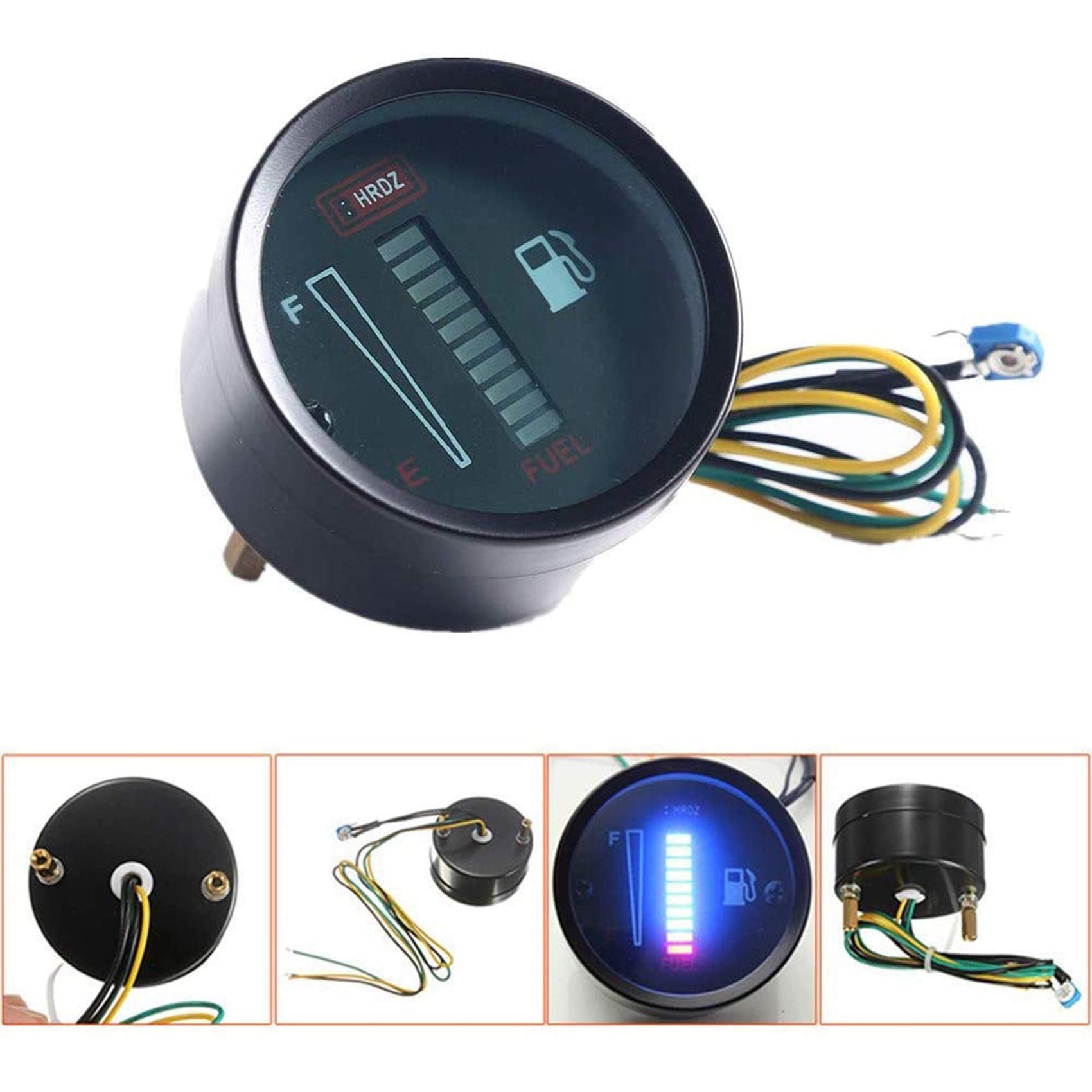 5X 24 V 2 Pouces 52mm Universel Voiture Moto Jauge de Niveau de Carburant Jauge LED Affichage de la Lumière Jauge de Réservoir de Carburant Bateau Camion RV