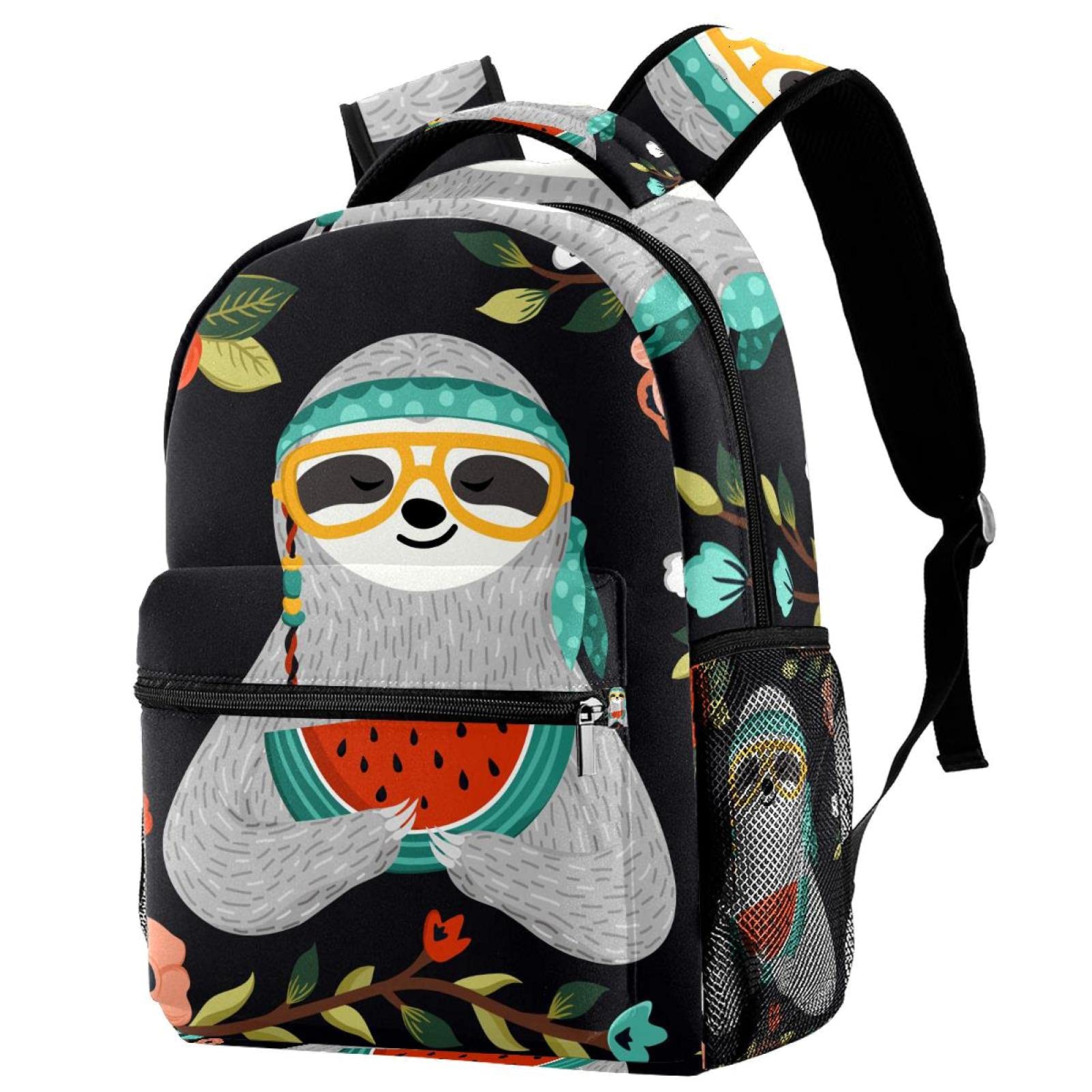 Sac à dos grand format multicolore avec motifs nature et faune