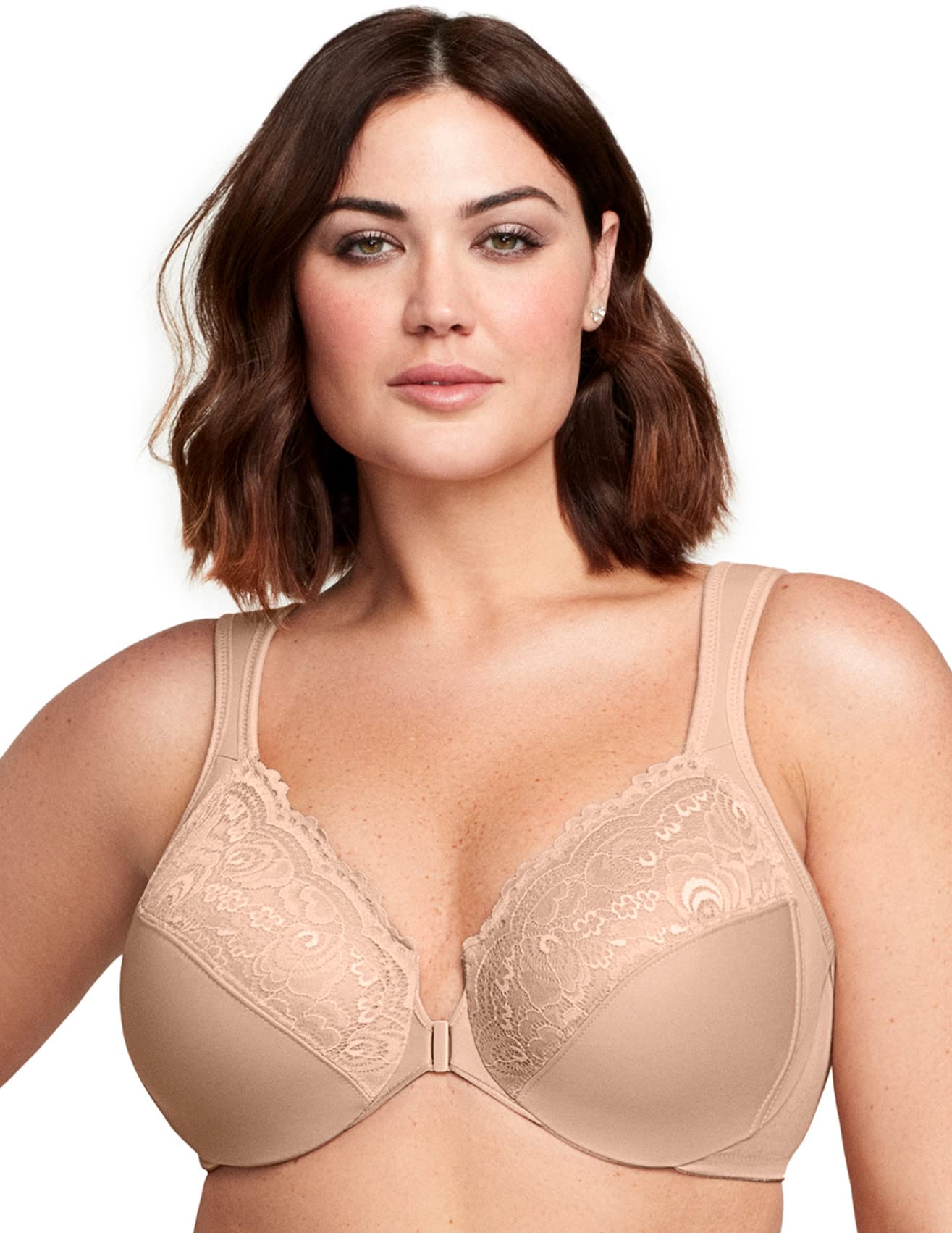 Glamorise Women's Plus Size Wonderwire Front-Closure Bra Underwire #1245