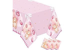 Adorable Pink Teddy Bear Table Covers for Girls' Birthdays