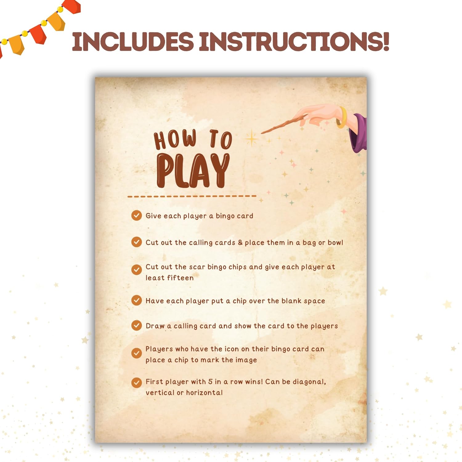Bingo Wizard Harry Party Favors | Birthday Party Decorations Games | Harry Party Supplies for 24 Players | Harry Party Favors | Party Decor | Birthday Games