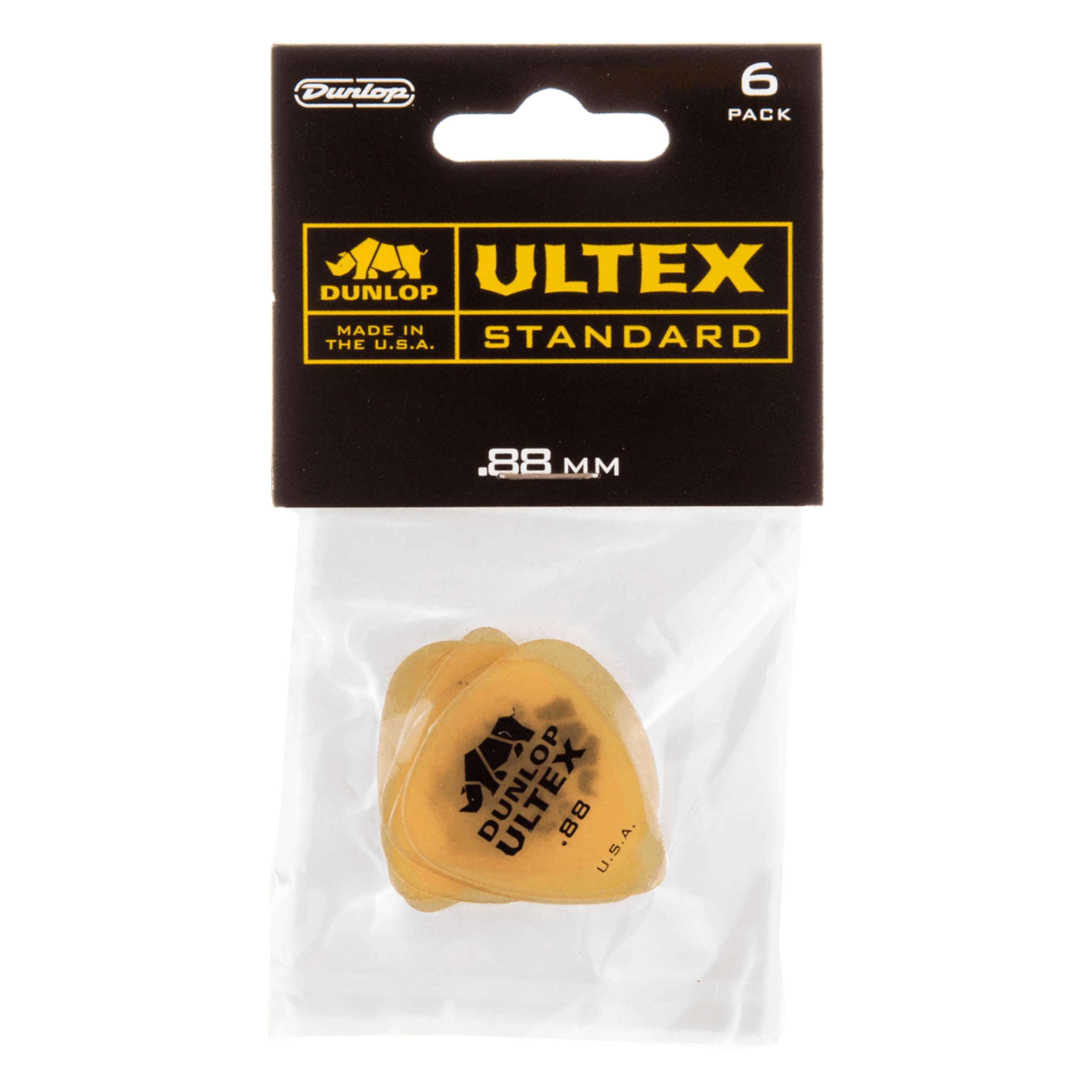 Dunlop Ultex 421P088 Standart, 0,88 mm Gitar Penaları, 6'lı Paket