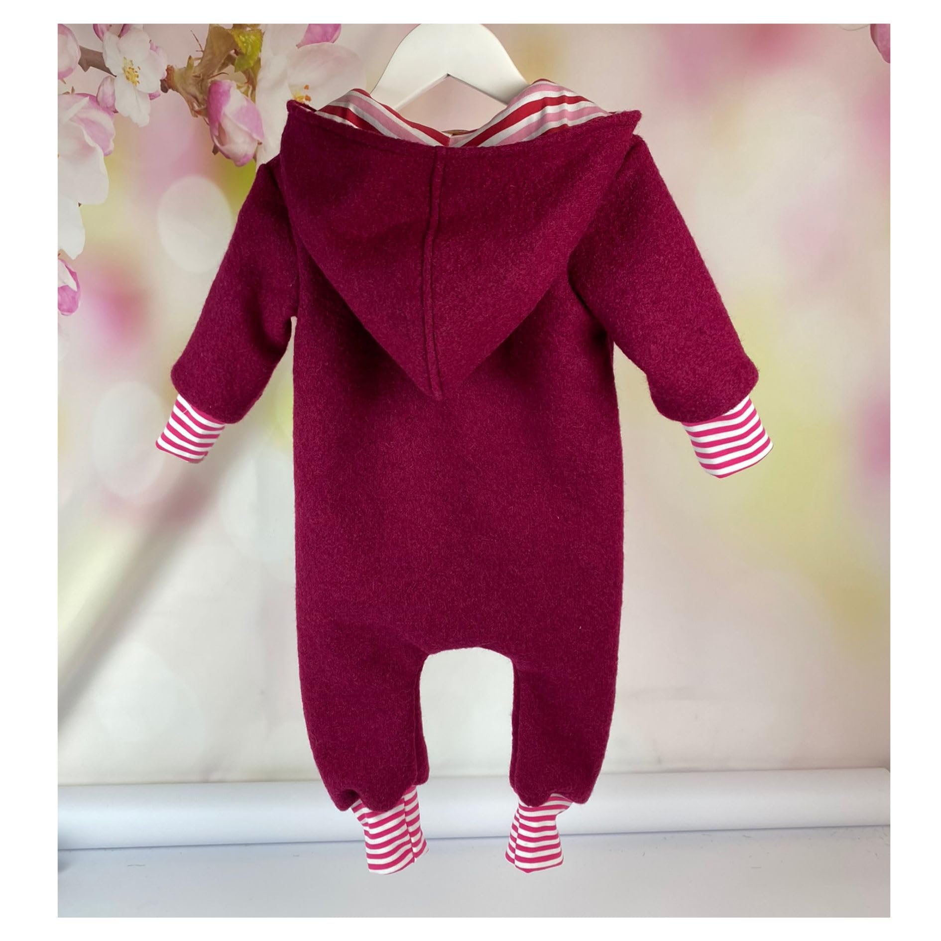 Lilakind Wollwalk Overall Baby & Kinder – Walkoverall mit Kapuze aus Walkloden – Handmade in Germany Einteiler in 5 Farben – Größen 56–122