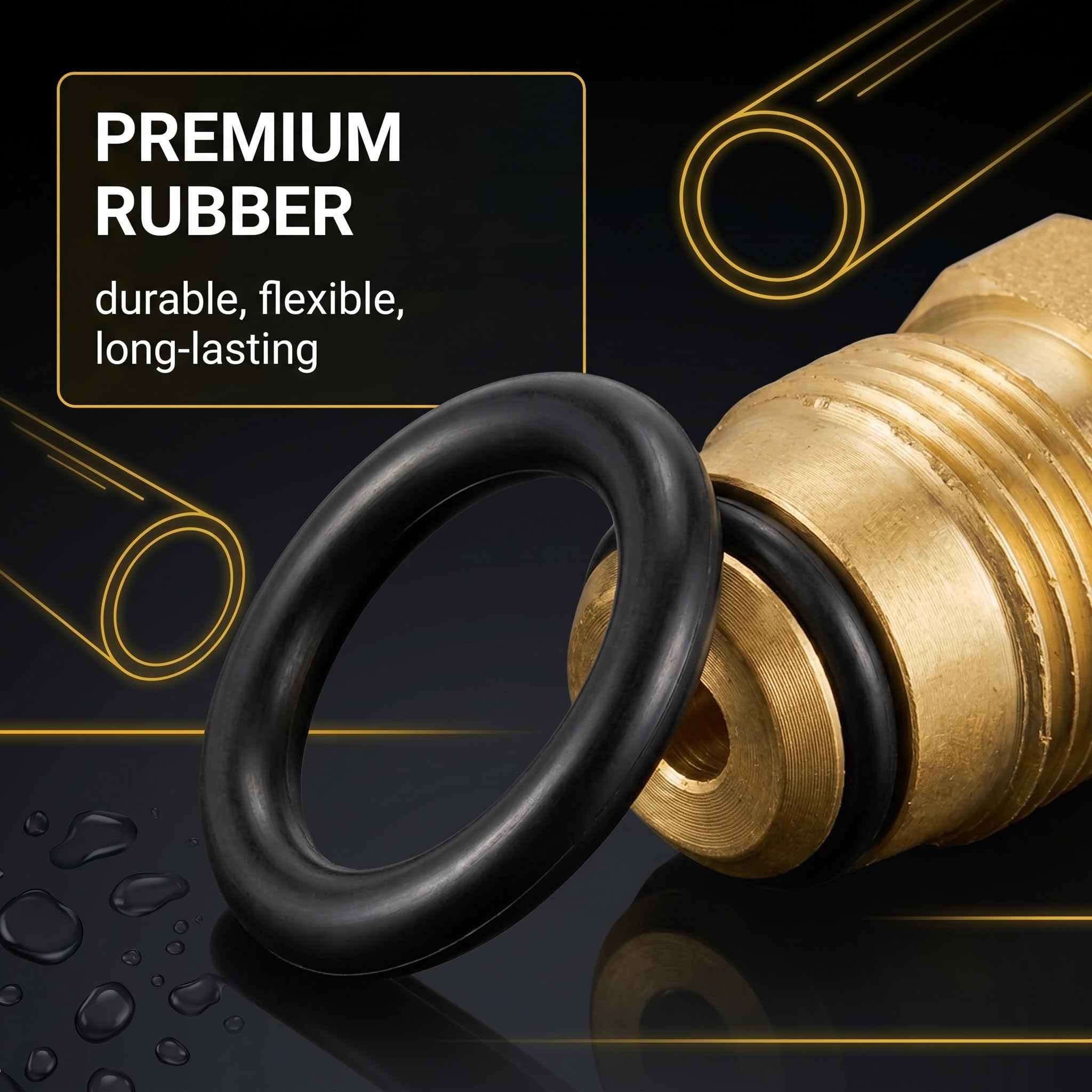 50 Pezzi O-ring in Silicone per Raccordi Rapidi G 1/2 Pollici, Guarnizioni di Tenuta Resistenti all'Usura, Kit Anelli di Ricambio per Tubi da Giardino, Idraulica e Connettori a Innesto