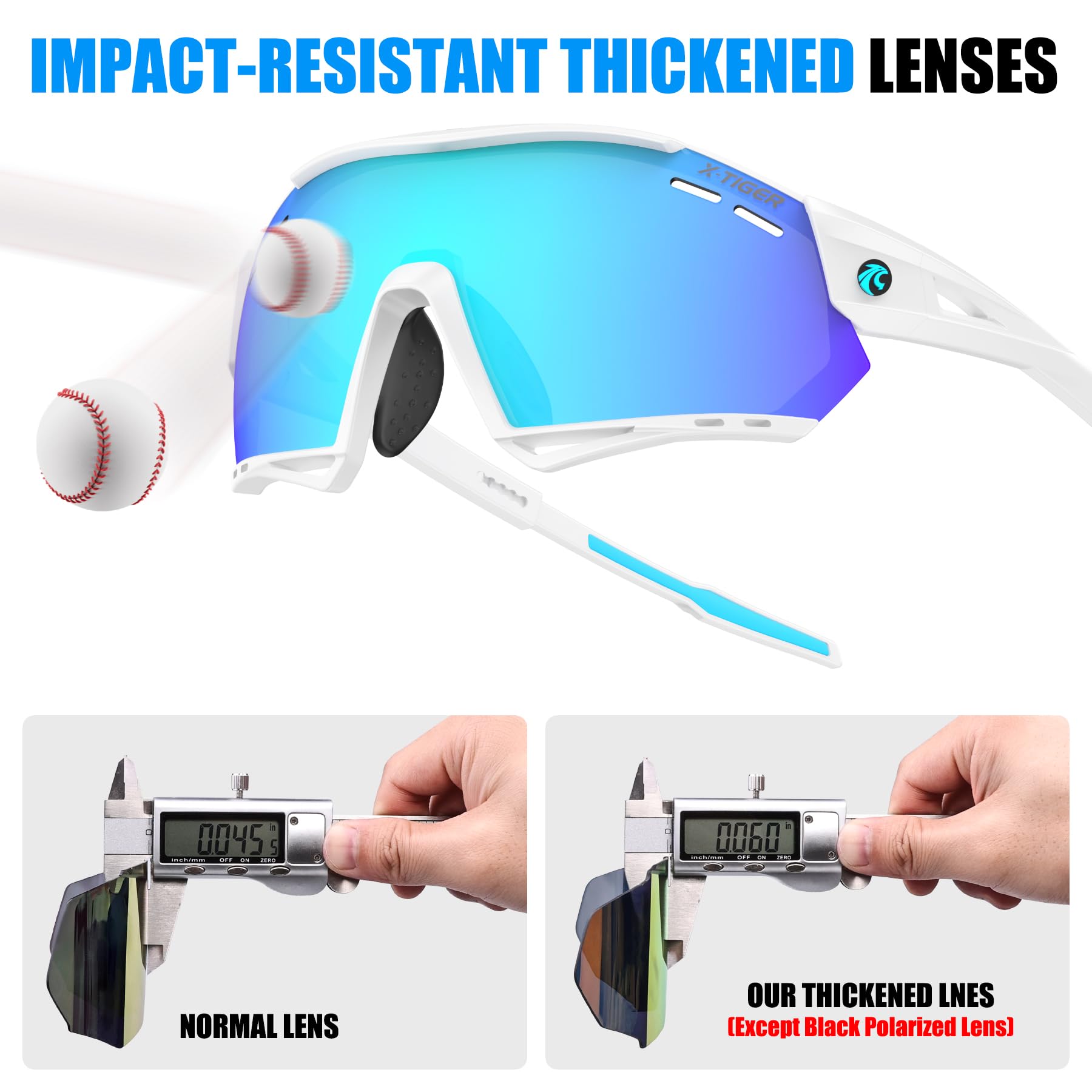 X-TIGER Gafas Ciclismo Hombre Polarizadas Gafas Ciclismo con 5 Lentes Intercambiables UV 400