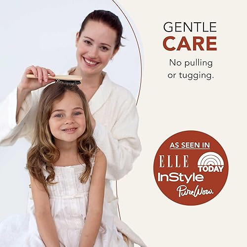 Miniatura 6 de Cepillo para cabello con dientes de alambre - Mango de madera de bambú natural ideal para peinar estirar desenredar o acomodar el cabello grueso