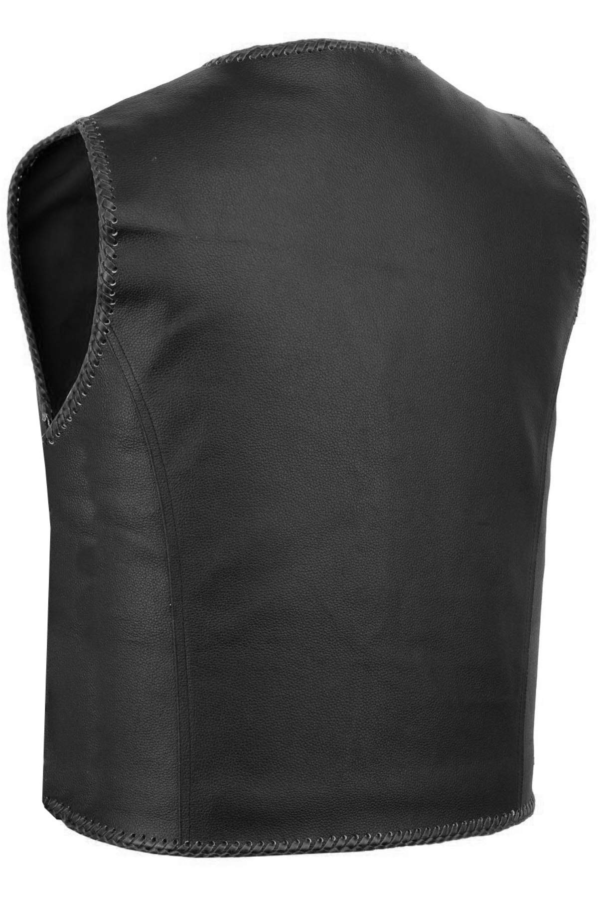 German Wear Leder Motorrad Kutte Lederweste Karabiner Bikerweste Motorradweste Weste schwarz