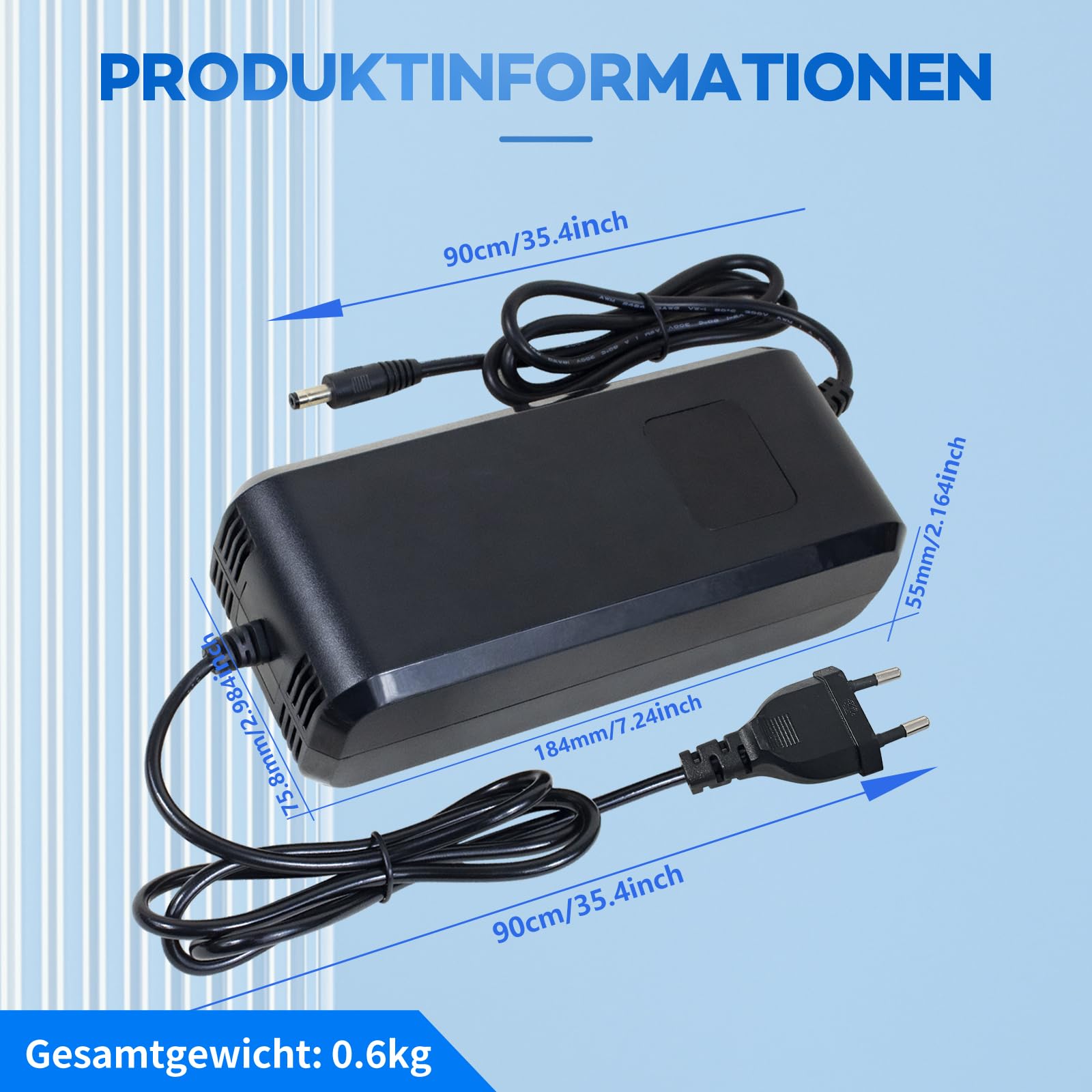 58,8 V 4 A uniwersalna ładowarka do rowerów elektrycznych, hoverboardów i skuterów elektrycznych serii 52 V 14 akumulator litowo-jonowy, wtyczka DC 1 otwór 5,5 2,1 mm