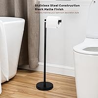 Vista 4 de Soporte de papel higiénico Noonext para 4 rollos, negro mate, acero inoxidable, moderno, de pie, para baño