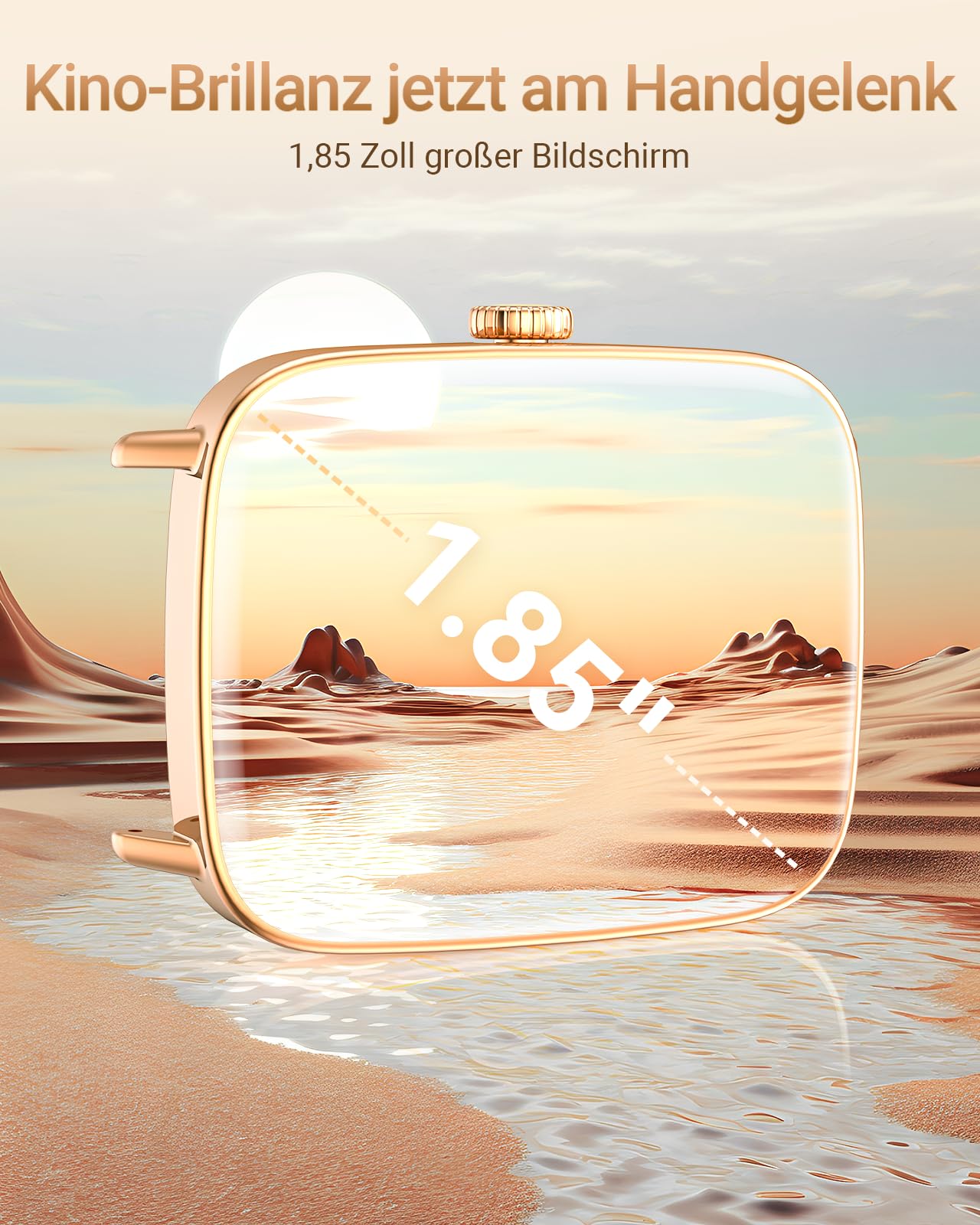 Smartwatch Damen Herren mit Telefonfunktion, 1,85" Fitnessuhr Smart Watch, 100+ Sportmodi Fitness Tracker mit Herzfrequenz/SpO2/Schlaf Monitor Schrittzähler, IP68 Wasserdicht Sportuhr für iOS Android