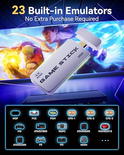 Miniatura 3 de Retro Gaming Console, 20,000+ Retro Game Stick, 23 Emulators, 4K HD TV Game Stick, Built-in Classic Video Games, Plug & Play Game Console for TV